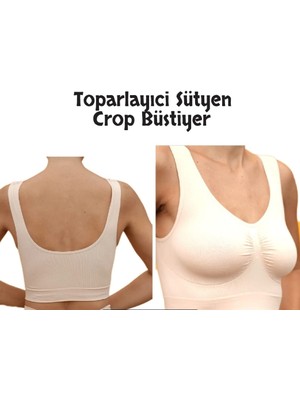 Sauna Suit Kadın Toparlayıcı Crop Korse Kalın Askılı Seamless Dikişsiz Örme Büstiyer