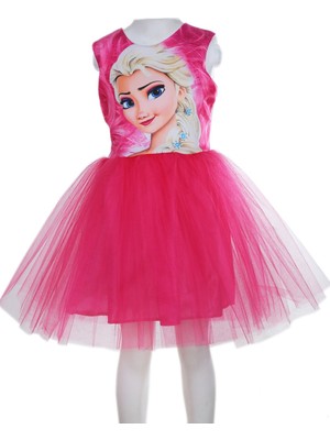 Niliya Çocuk Giyim Pembe Elsa Tütü Elbise