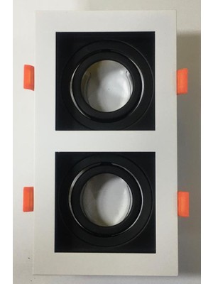 Heroled Dekoratif Beyaz-Siyah Renk 2'li Kare Kasa Boş Kaide (HL-5922)