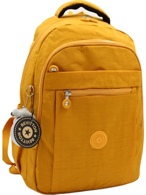 Bevitton  Krinkıl Suya Dayanıklı Kumaş Unisex Hardal Sırt Çantası 2300