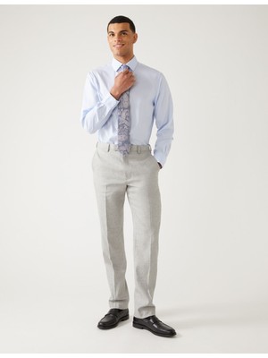 Marks & Spencer Tailored Fit Italian Linen Miracle™ Pantolon