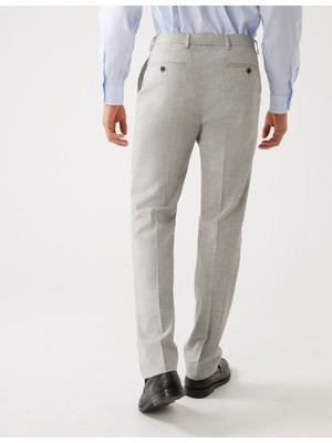 Marks & Spencer Tailored Fit Italian Linen Miracle™ Pantolon