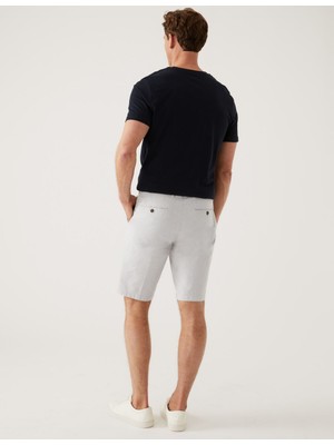 Marks & Spencer Regular Fit Çizgili Chino Şort