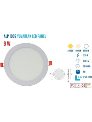 YCL ALP-1009G 9W Sıvaaltı Yuvarlak Günış LED Panel