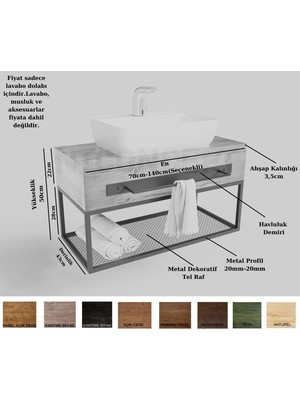 NTConcept Are Masif Ahşap Lavabo Dolabı HILTON(130CM)