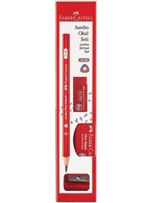 Faber-Castell Faber Castell Faber-Castell Jumbo Okul Kalemi Seti (Kalem, Klametraş, Silgi)