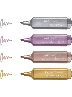 Faber-Castell Faber Castell Faber Fosforlu Kalem Metalik Renkler 4 Lü Set