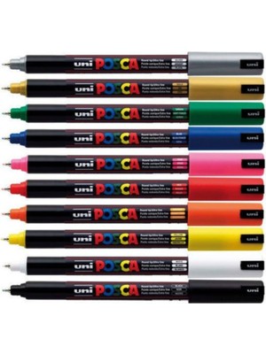Uni Posca Pc-1mr 0.7mm 10 Renk Set Özellikli Sanatsal Malzeme Renkli Kalemler