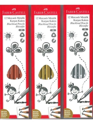 Faber-Castell Faber Castell Mercanlı 2/b Kurşun Kalem Metalik Renkler( Yeni ) 12 Adet