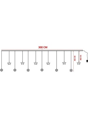 1001 LED 100 Kar Tanesi Perde LED 8 Fonksiyonlu