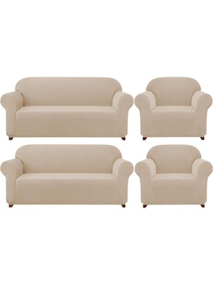 Elgeyar Likrali Koltuk, Kanepe, Çekyat Örtüsü Lastikli, Pitikare Desen3+3+1+1