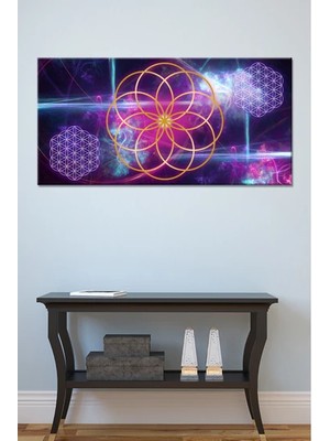 Morfil Sanat Atölyesi Yaşam Çiçeği Kutsal Geometri Sri Yantra Kanvas Tablo (8 Farklı Ölçü)