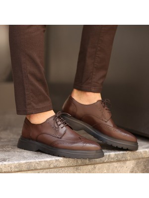 Sail Laker's Sail Lakers - Kahverengi Deri Bağcıklı Erkek Günlük Ayakkabı