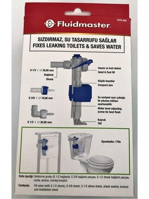 Fluidmaster Vitra Kale Serel Creavit Bocci Uyumlu Gömme Rezervuar Doldurma Grubu / Şamandıra