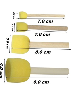 Glanart Ponpon Fırça Seti Set 4 Lü