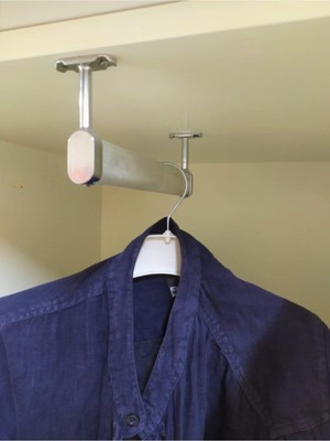 Fsm Alüminyum 50 cm Dolap Içi Oval Elbise Askı Borusu 2 Adet Tavan Askı Aparatı Vidaları