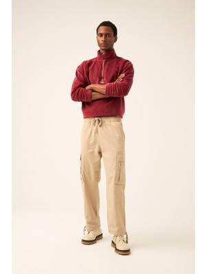 Northlight Unisex Bej Outdoor Wild Collection Oversize Paçası Daralabilen Ip Detaylı Kargo Pantolon