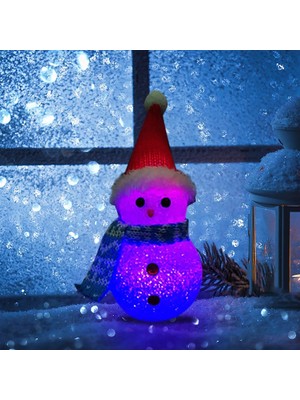 Kuzey Oyuncak LED Işıklı Kardan Adam Yılbaşı Ağacı Süsleri Renk Değiştiren Kardan Adam LED Light Snowman Renkli Pilli LED Işıklı Kardan Adam