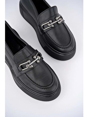 New Optimal Dirra Kadın Ortopedik Günlük Oxford Ayakkabı - Siyah - 40