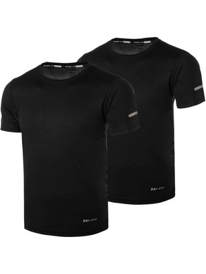 Ghassy Co. Erkek 2'li Paket Dry Fit Atletik Nem Emici Günlük Tshirt