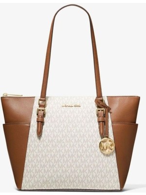 Michael Kors Monogram Bej/taba Kadın Omuz Çantası 35T0GCFT3B