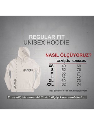 Nota Müzik Desenli Kapüşonlu Sweatshirt Hoodie Siyah Unisex