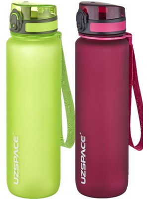 Uzspace 2'li Tritan Matara Seti 1000 ml Büyük Boy 14 Farklı Renk Seçeneği Fiftyfifty