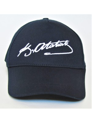 Salar Ticaret Salarticaret Unisex Atatürk Imza Nakışlı Unisex Lacivert Şapka