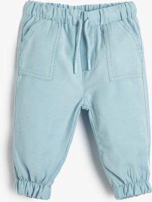 Koton Jogger Pantolon Beli Bağlamalı Lastikli Cepli Rayon Kumaş