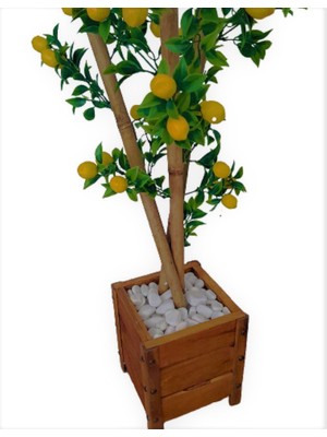 Yeşilada Yapay Limon Ağacı Limon Çiçeği 1.35 Metre Boyunda Bambu Gövdeli  Limon