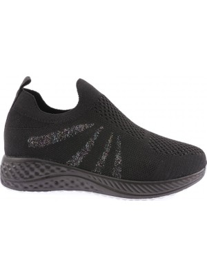 DGN 832-23Y Kadin Yanlari Simli Lazerli Sneaker Ayakkabi