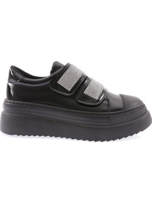 DGN 898-23Y Kadin 2 Cirtli Bantlari Silver Taşli Kalin Taban Sneaker Ayakkabi