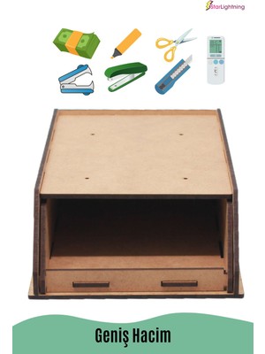 Starlightning Gizli Çekmece Organizer Masa Altı Saklama Kabı Küçük Boy Dikey Demonte Mdf