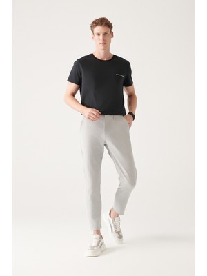 Avva Erkek Gri Yandan Cepli Arka Beli Lastikli Gofre Dokulu Relaxed Fit Rahat Kesim Pantolon A31Y3214