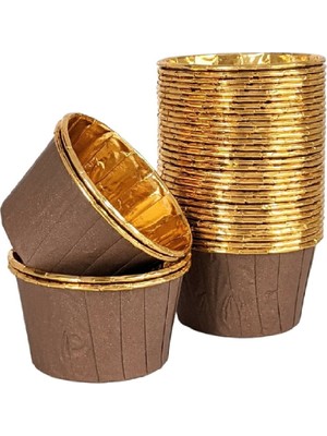 Roll-Up 25'li Kahverengi-Altın Muffin-Kek Kapsülü Pratik Kullanım ve Hijyenik Seçenek | Cupcake Kalıbı, Kağıt Muffin Kapsülü, Kek Kalıbı, Muffin Cup