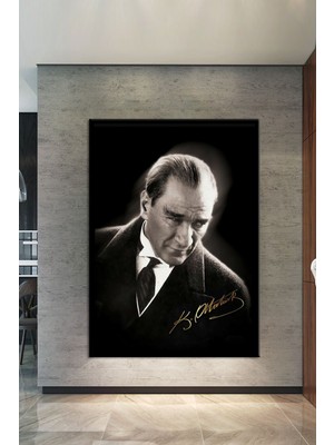 Morfil Sanat Atölyesi Mustafa Kemal Atatürk Kanvas Tablo Okullara Işyerlerine Uygun  (8 Farklı Ölçü)