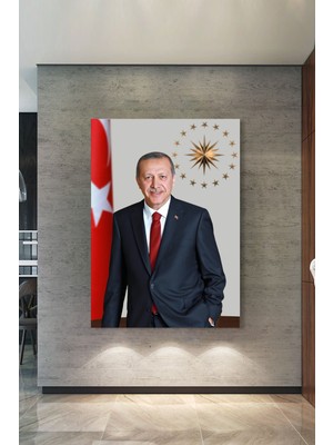 Morfil Sanat Atölyesi Recep Tayyip Erdoğan Başkan Eredoğan Rte Kanvas Tablo (7 Farklı Ölçü)