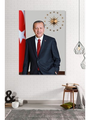 Morfil Sanat Atölyesi Recep Tayyip Erdoğan Başkan Eredoğan Rte Kanvas Tablo (7 Farklı Ölçü)