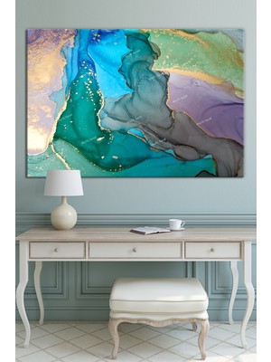 Morfil Sanat Atölyesi Renklerin Dansı Soyut Sanatsal Muhteşem Kanvas Tablo (8 Farklı Ölçü)