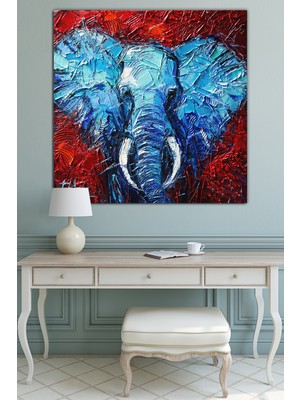 Morfil Sanat Atölyesi Fil ( Hayvanlar Alemi ) Dekoratif Sanatsal Kanvas Tablo