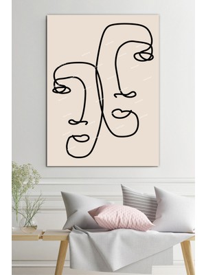 Morfil Sanat Atölyesi Yüzler Ve Suretler Minimalist Modern Sanatsal Kanvas Tablo