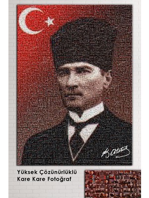 Morfil Sanat Atölyesi Atatürk Mustafa Kemal Puzzle Kanvas Tablo