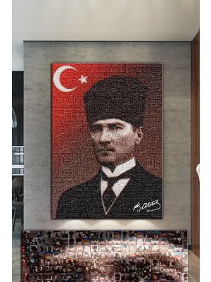 Morfil Sanat Atölyesi Atatürk Mustafa Kemal Puzzle Kanvas Tablo