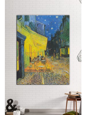 Morfil Sanat Atölyesi Vincent Van Gogh Terrasse De Cafe De Nuit Kafe Terasda Bir Akşam Kanvas Tablo