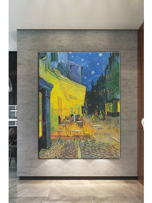 Morfil Sanat Atölyesi Vincent Van Gogh Terrasse De Cafe De Nuit Kafe Terasda Bir Akşam Kanvas Tablo