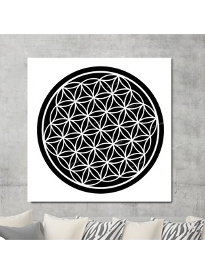 Morfil Sanat Atölyesi Yaşam Çiçeği Kutsal Geometri Sri Yantra Kanvas Tablo