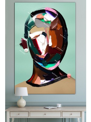 Morfil Sanat Atölyesi Yüzler Fırça Darbeli Görünümlü Soyut Modern Sanat Kanvas Tablo