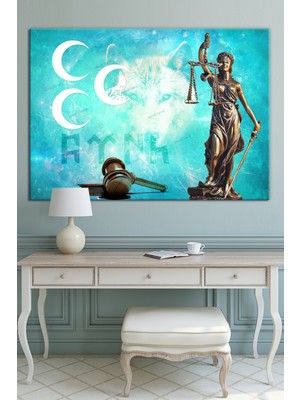 Morfil Sanat Atölyesi Avukatlara Özel Hukuk Adalet Temalı Makam Kanvas Tablo