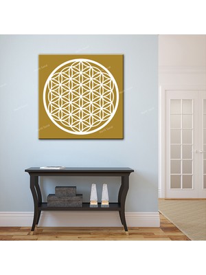 Morfil Sanat Atölyesi Yaşam Çiçeği Kutsal Geometri Sri Yantra Kanvas Tablo