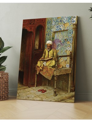 Morfil Sanat Atölyesi Arthur Von Ferraris Kitap Okuyan Adam Dini Kanvas Tablo